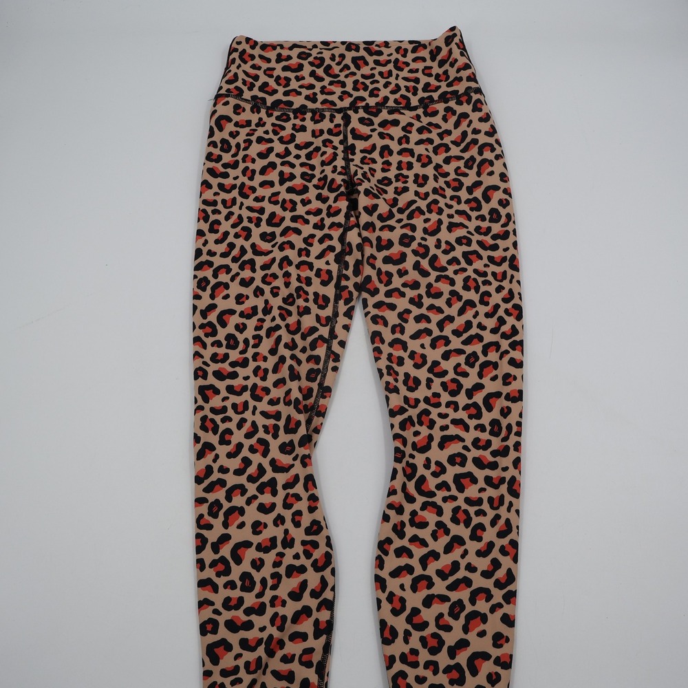 Fabletics PowerHold Leggings Womens Small Tan Leopard Print High Rise LG1828243